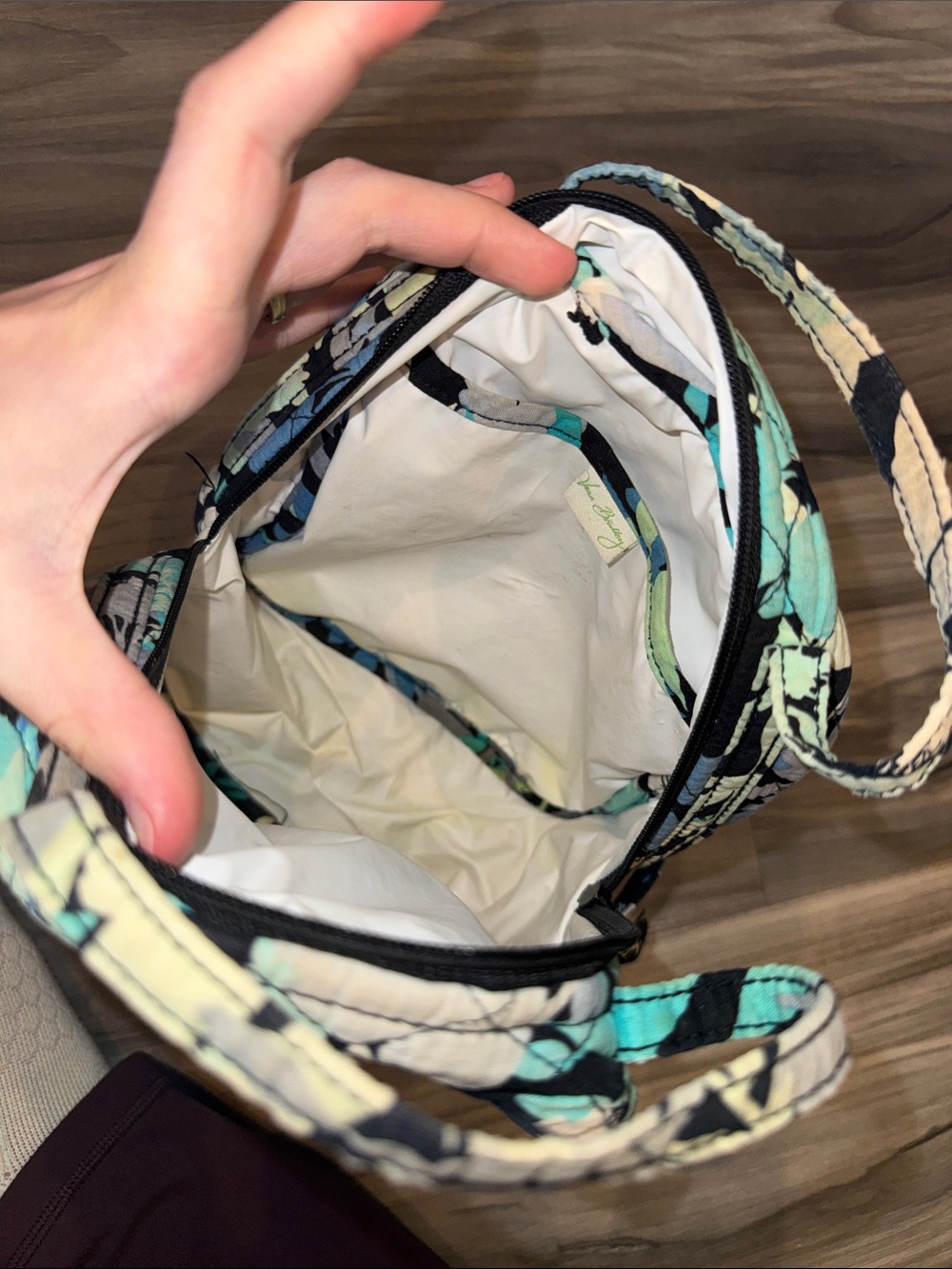 Vera Bradley Quilted Floral Lunch Box Bunch Mini Bag - Blue, Black, Teal - Picture 6 of 6